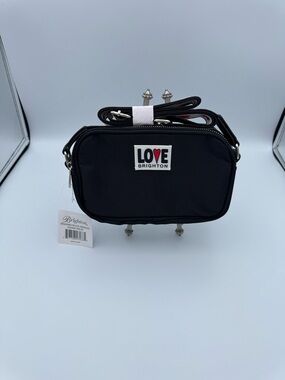 Brighton Black Crossbody Bag with LOVE Patch
